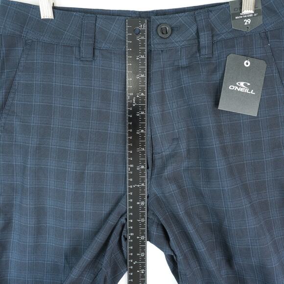 O'Neill Shorts Mens 29x11 Navy Horizon Plaid Relaxed Fit Casual Surfer Skater - Picture 10 of 11
